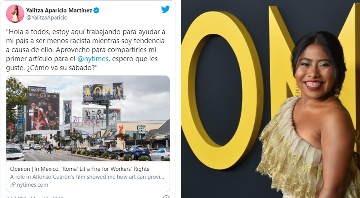 <br>Yalitza Aparicio comparte orgullosa su primer artículo en el diario estadounidense, después de convertirse en tendencia en Twitter. <br>Yalitza Aparicio comparte orgullosa su primer artículo en el diario estadounidense, después de convertirse en tendencia en Twitter.