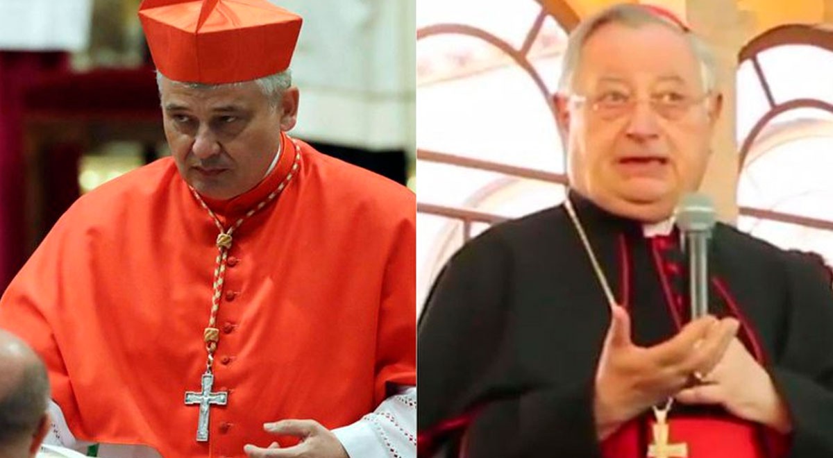  Cardenales Konrad Krajewski y Giuseppe Bertello, respectivamente   