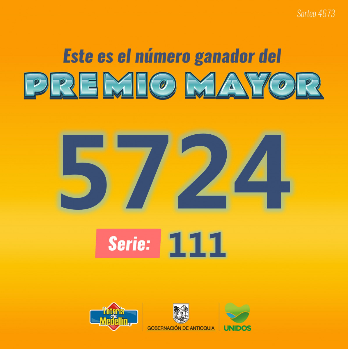 Números ganadores del premio mayor de la Lotería de Medellín de hoy, sábado 8 de abril. Foto: Twitter/Lotería de Medellín.