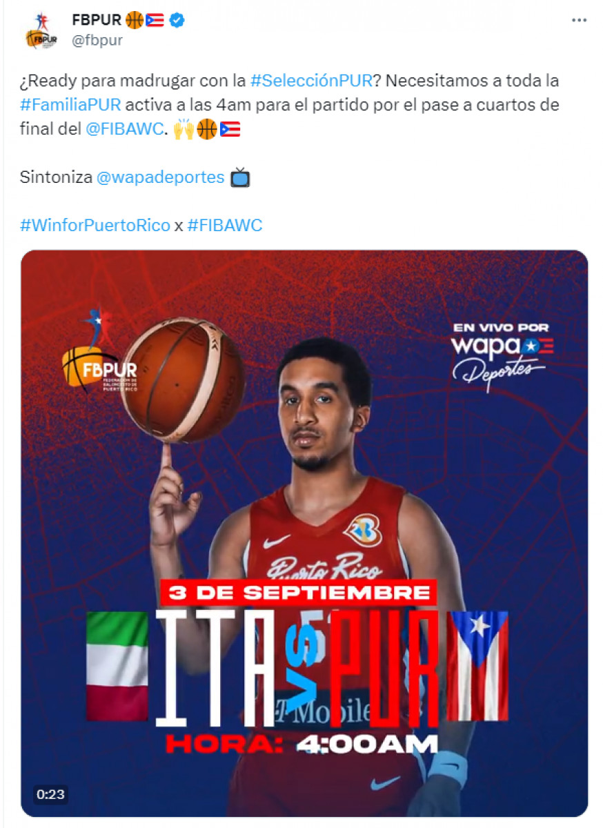 Foto: Federación de Baloncesto de Puerto Rico/Twitter