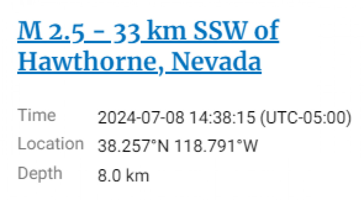 Sismo en Nevada