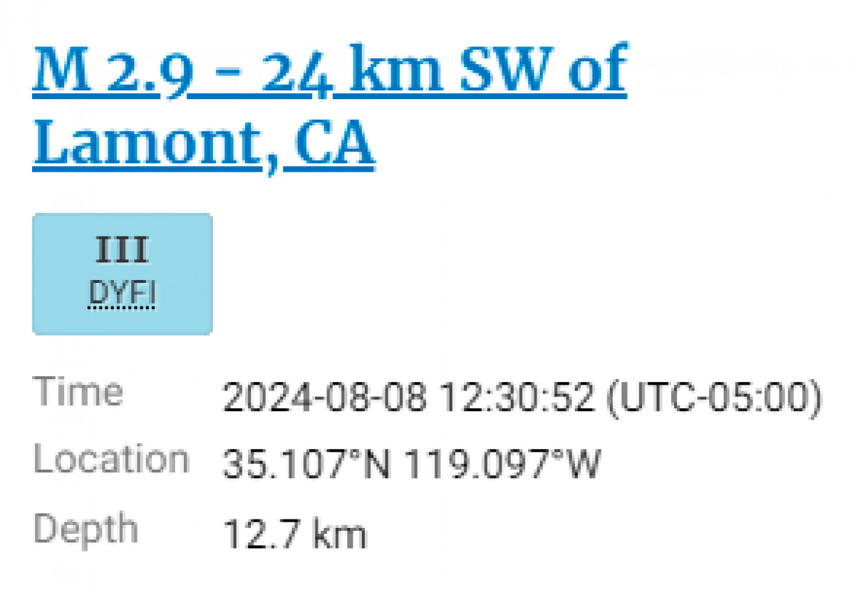 Sismo en CA, Estados Unidos