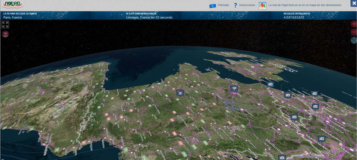 Santa Claus arriba a París tras recorrer Europa Central. Foto: Norad.