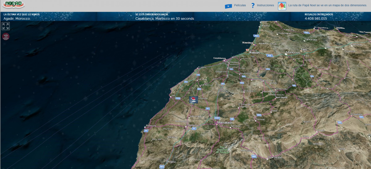 Santa Claus llega a Marruecos: finaliza su jornada en África. Foto: Norad.
