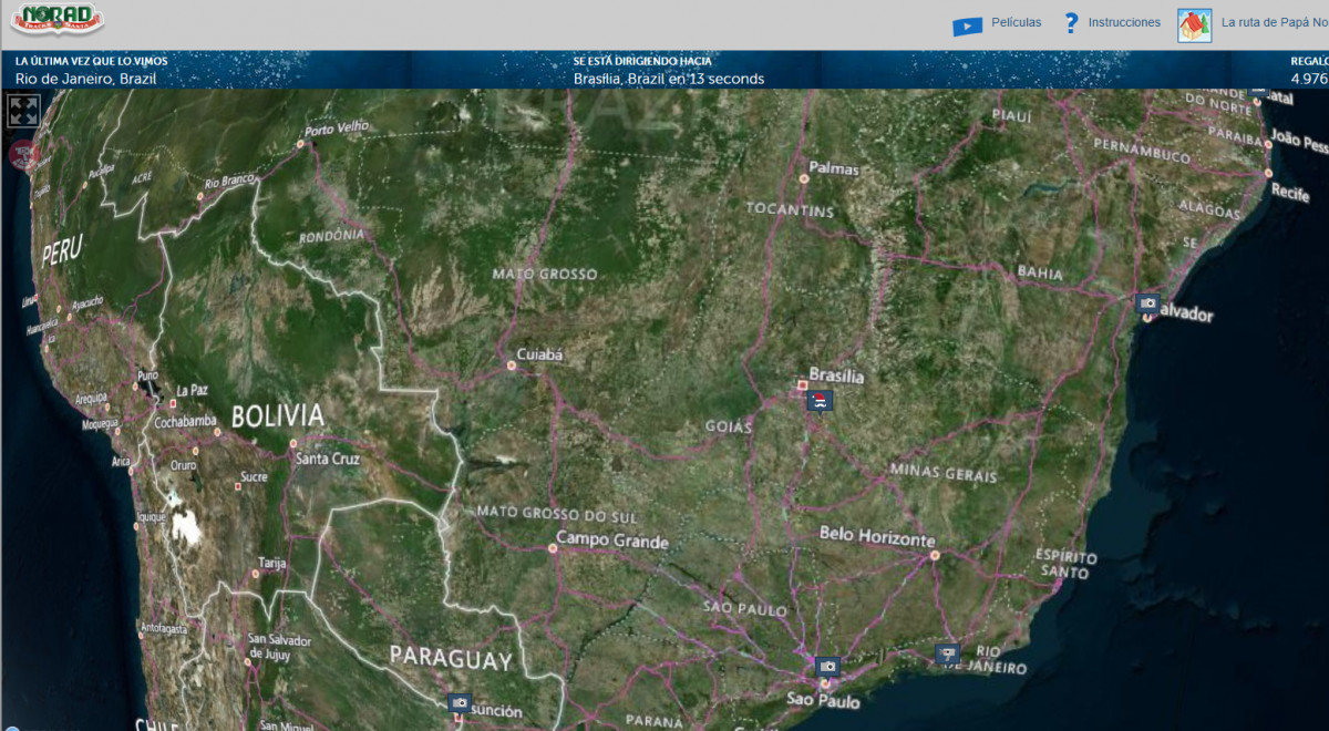 Santa Claus arribó a Brasilia. Foto: Norad.