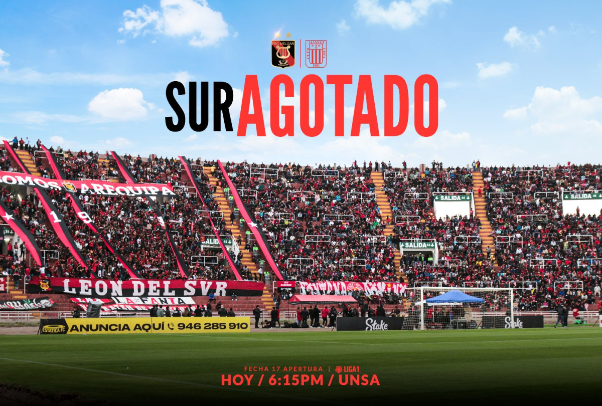 Melgar anunció que se agotaron las entradas a la tribuna sur para partido ante Alianza Lima.