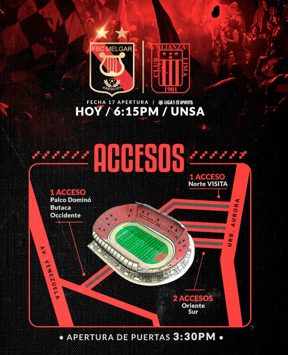 Accesos al estadio para el Alianza Lima vs. Melgar.