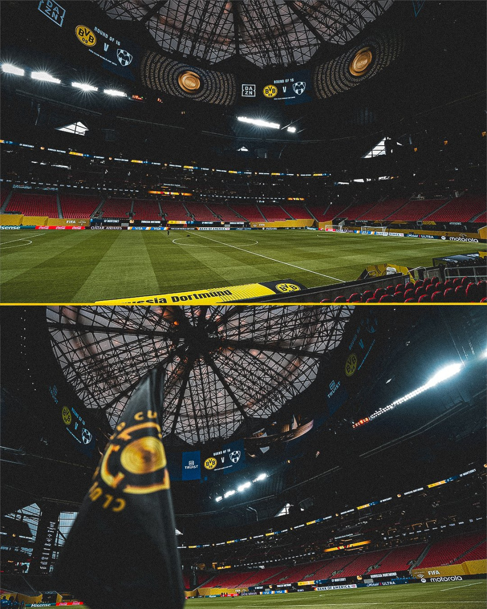Así luce el estadio previo al partido entre Dortmund vs. Monterrey.