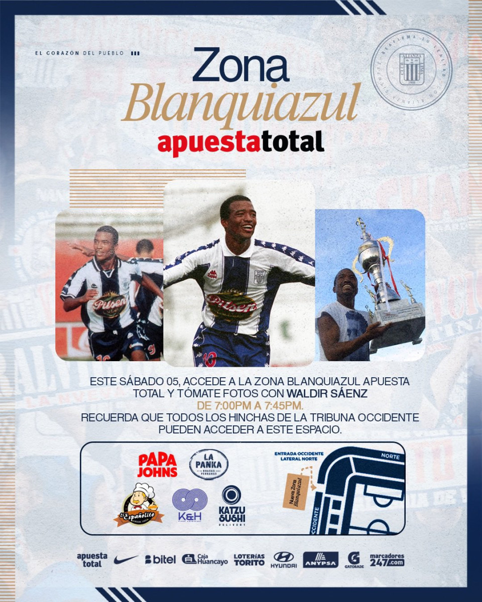 Wladir Sáenz estará en el Alianza Lima vs. Binacional por el Torneo Apertura 2025.