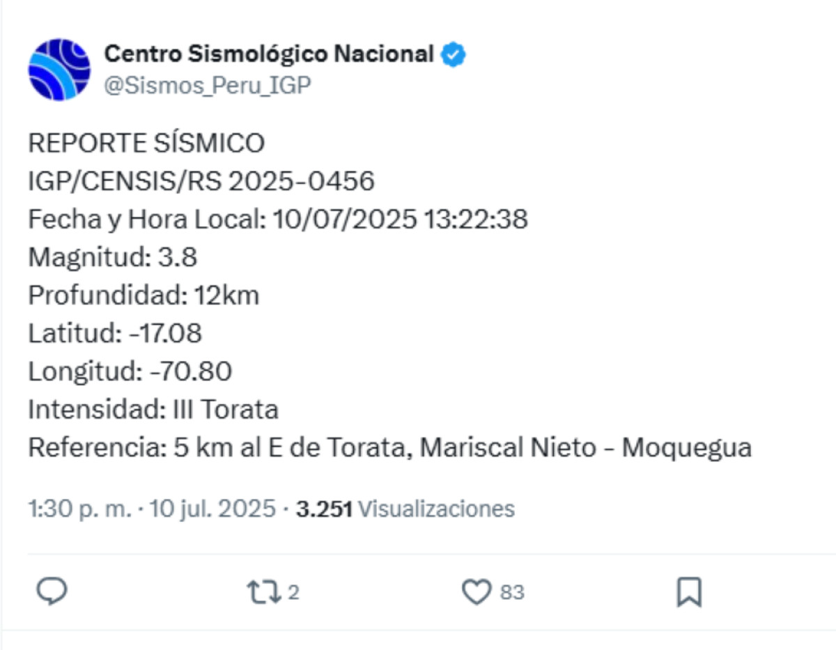 Sismo IGP