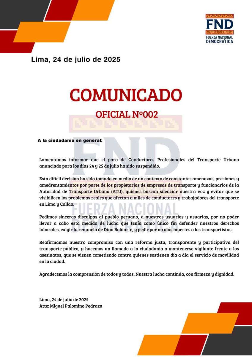 paro de transportistas del 24 y 25 de julio