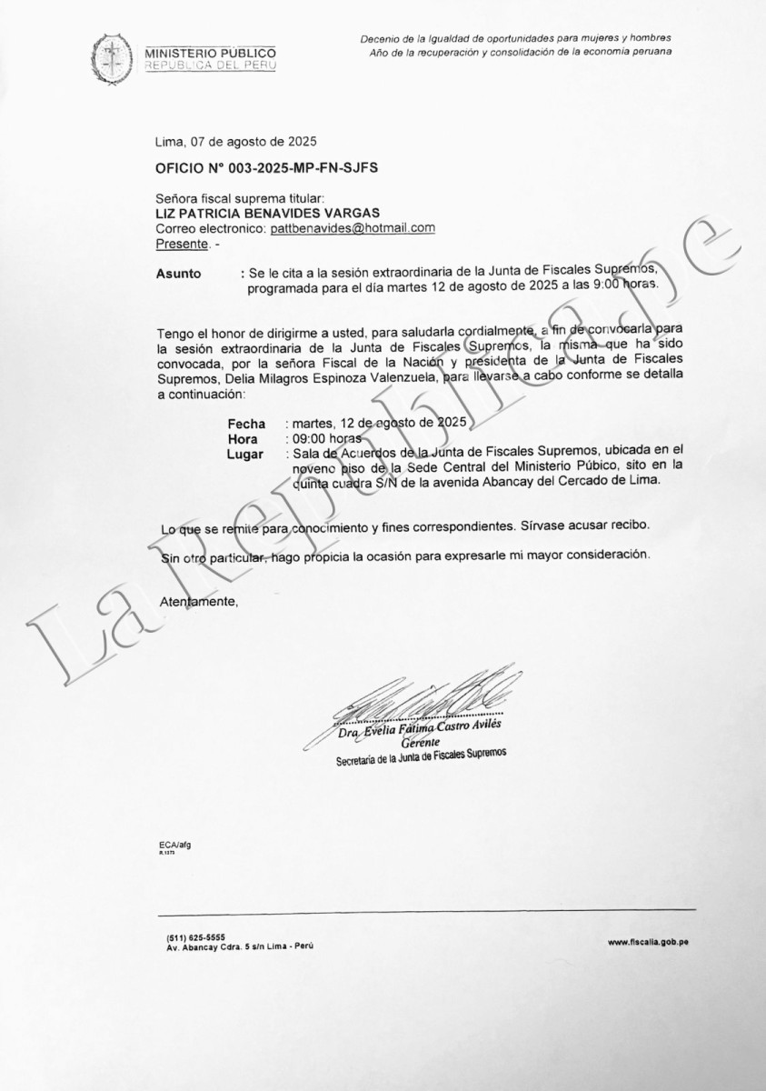 Patricia Benavides LIVE: former National