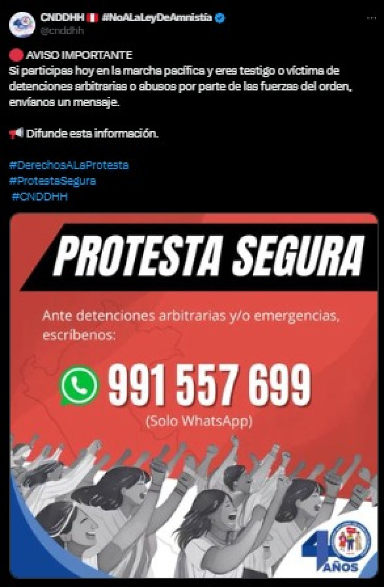 Comunicado de la CNDDHH