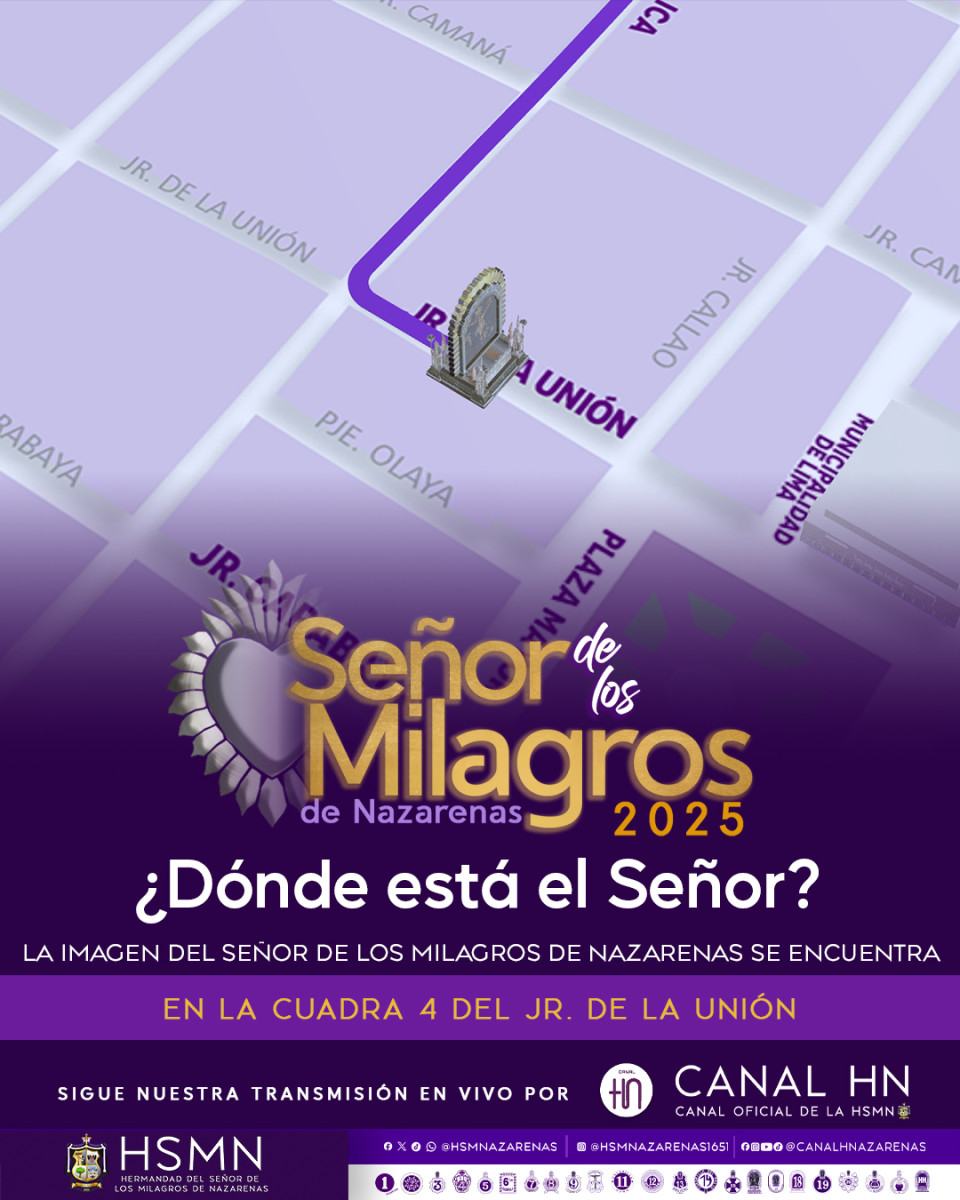 Imagen del Señor de los Milagros en la calle