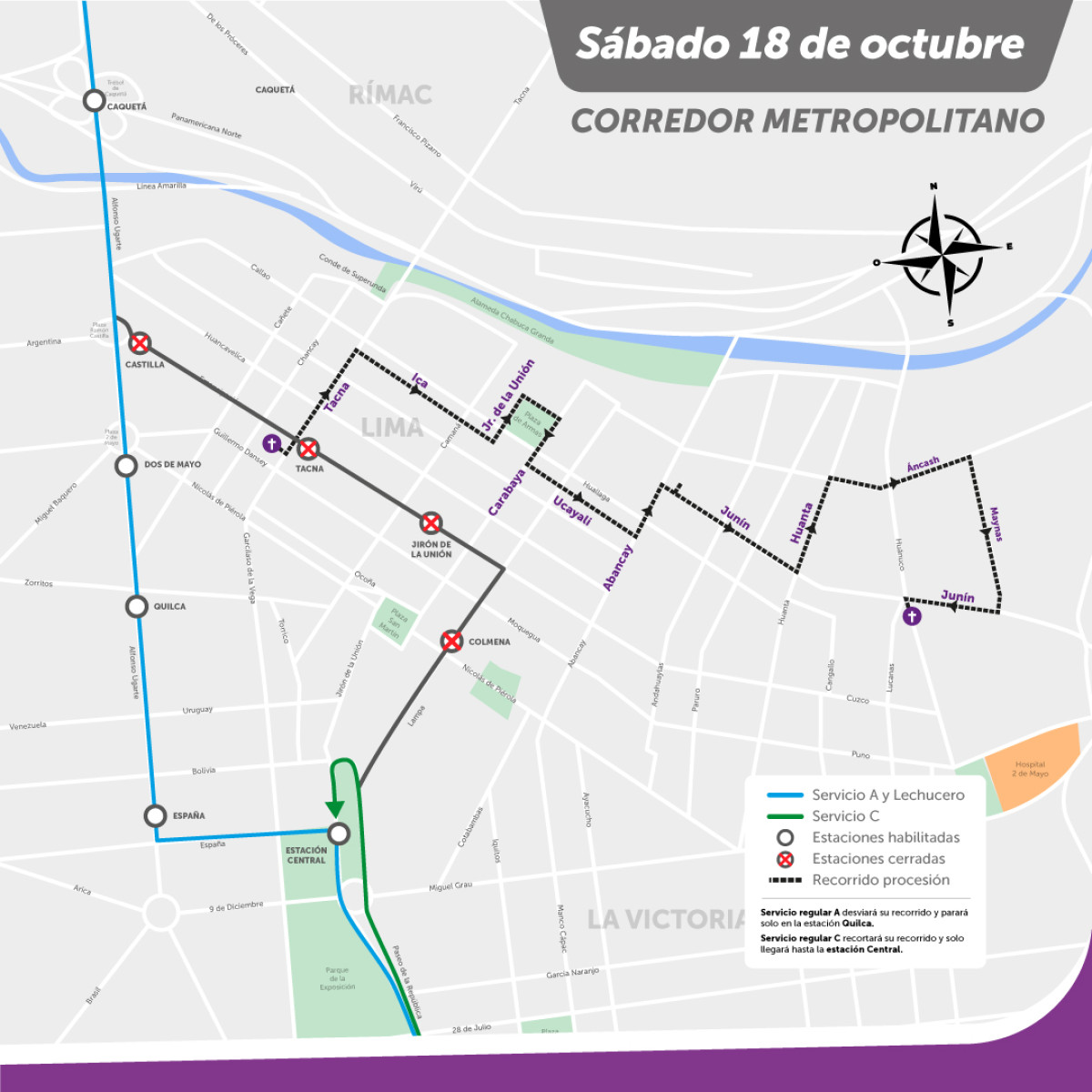 Ruta alterna del Metropolitano