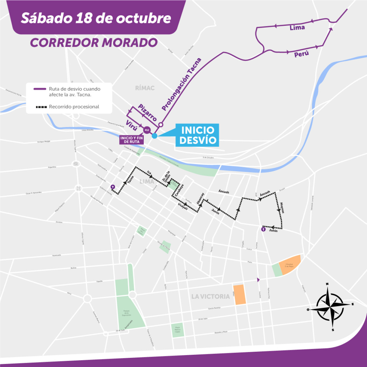 Ruta alterna del Corredor Morado