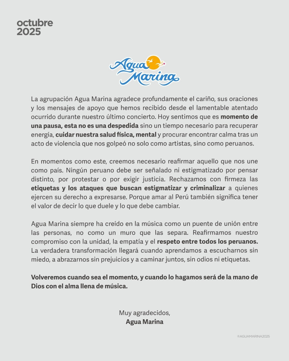 Integrantes de Agua Marina