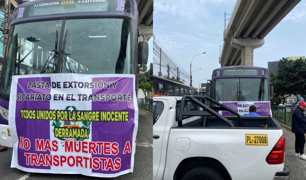 Buses de transporte en San Juan de Lurigancho.