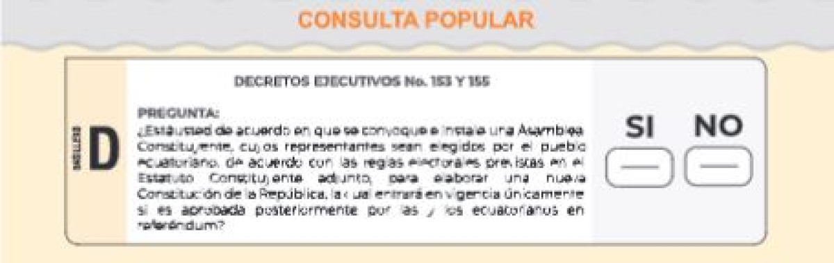 Pregunta referéndum Ecuador