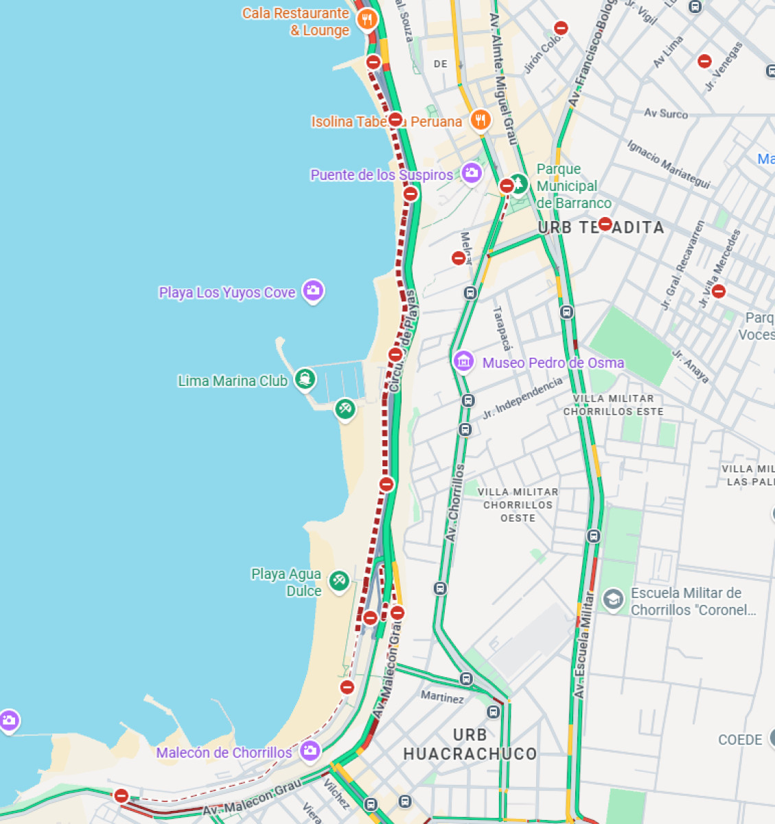 Cierre de la Costa Verde por Juegos Bolivarianos