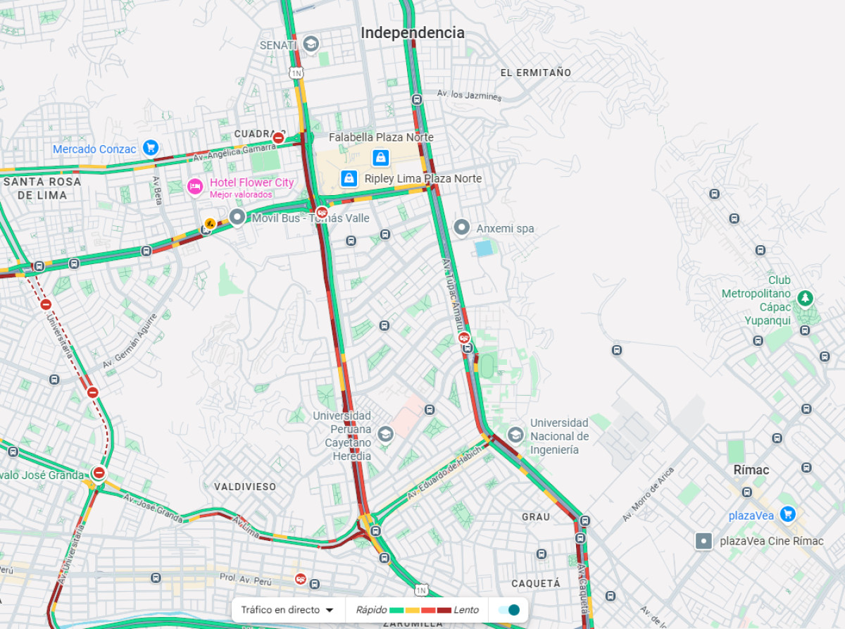Congestión vehicular Lima Norte
