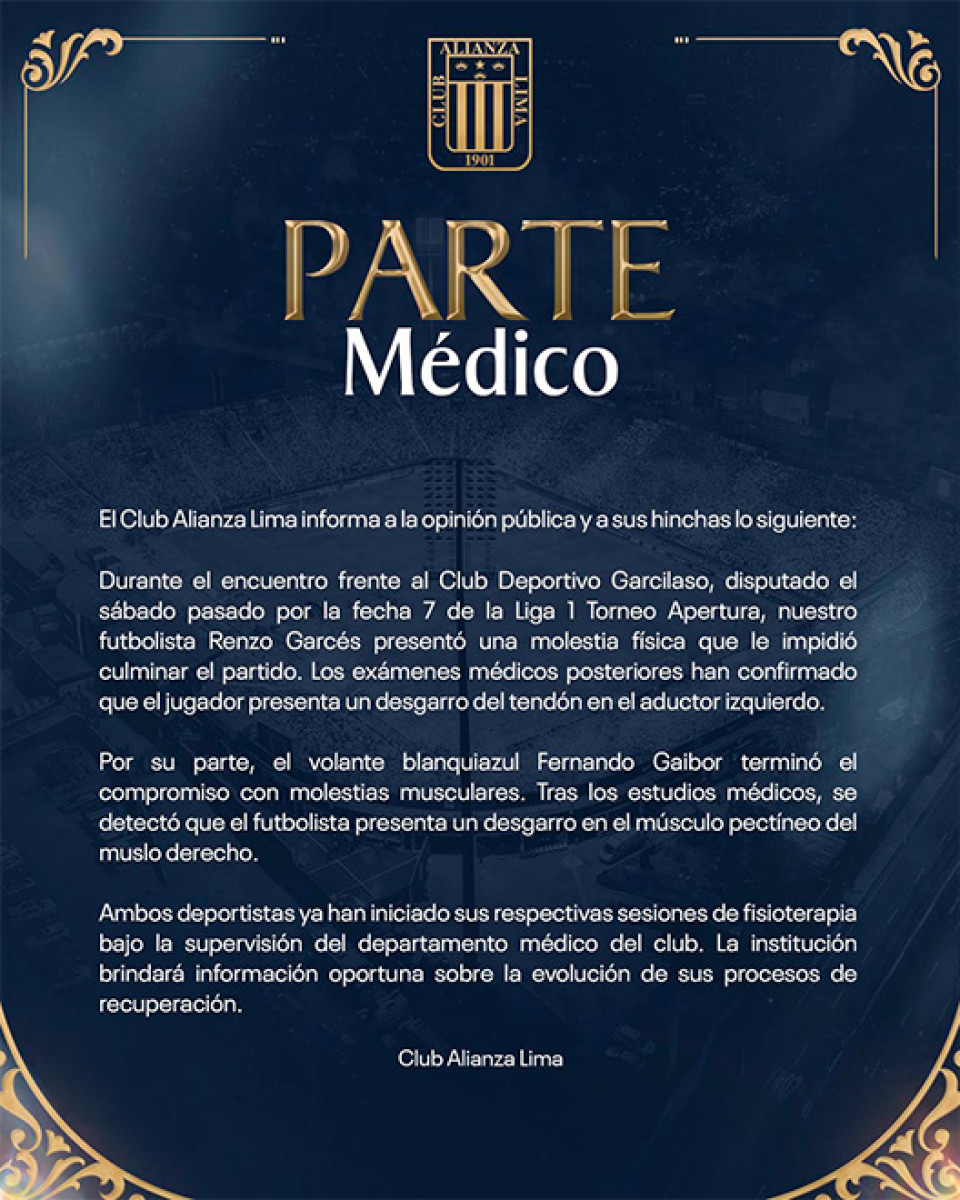 Alianza Lima lesiones