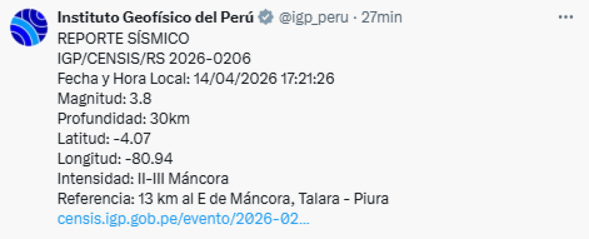 temblor hoy