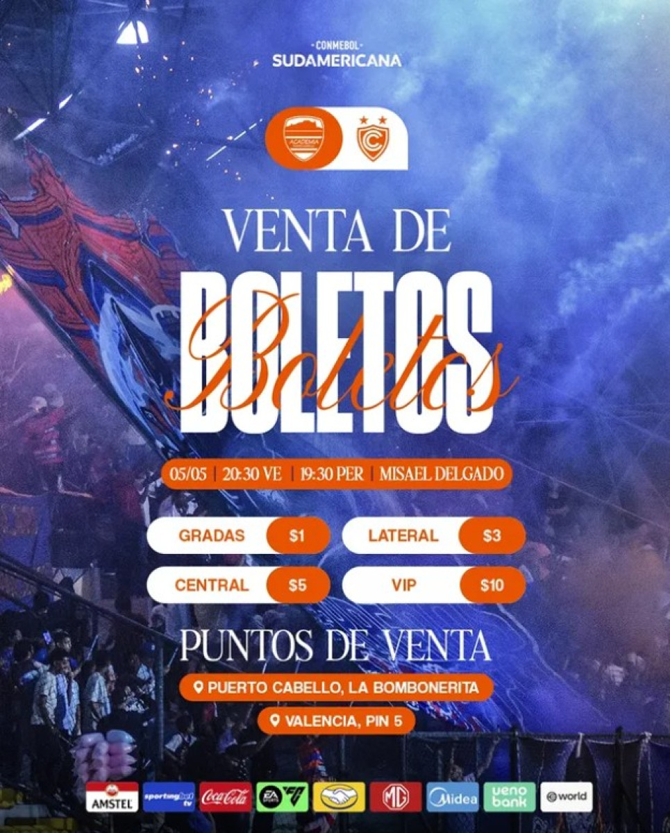Entradas Puerto Cabello vs Cienciano