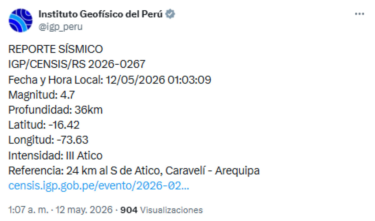 Temblor Perú