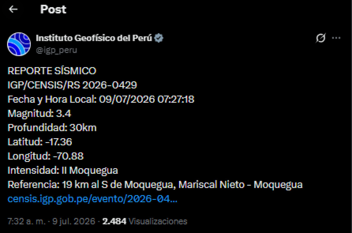 Sismos en Perú