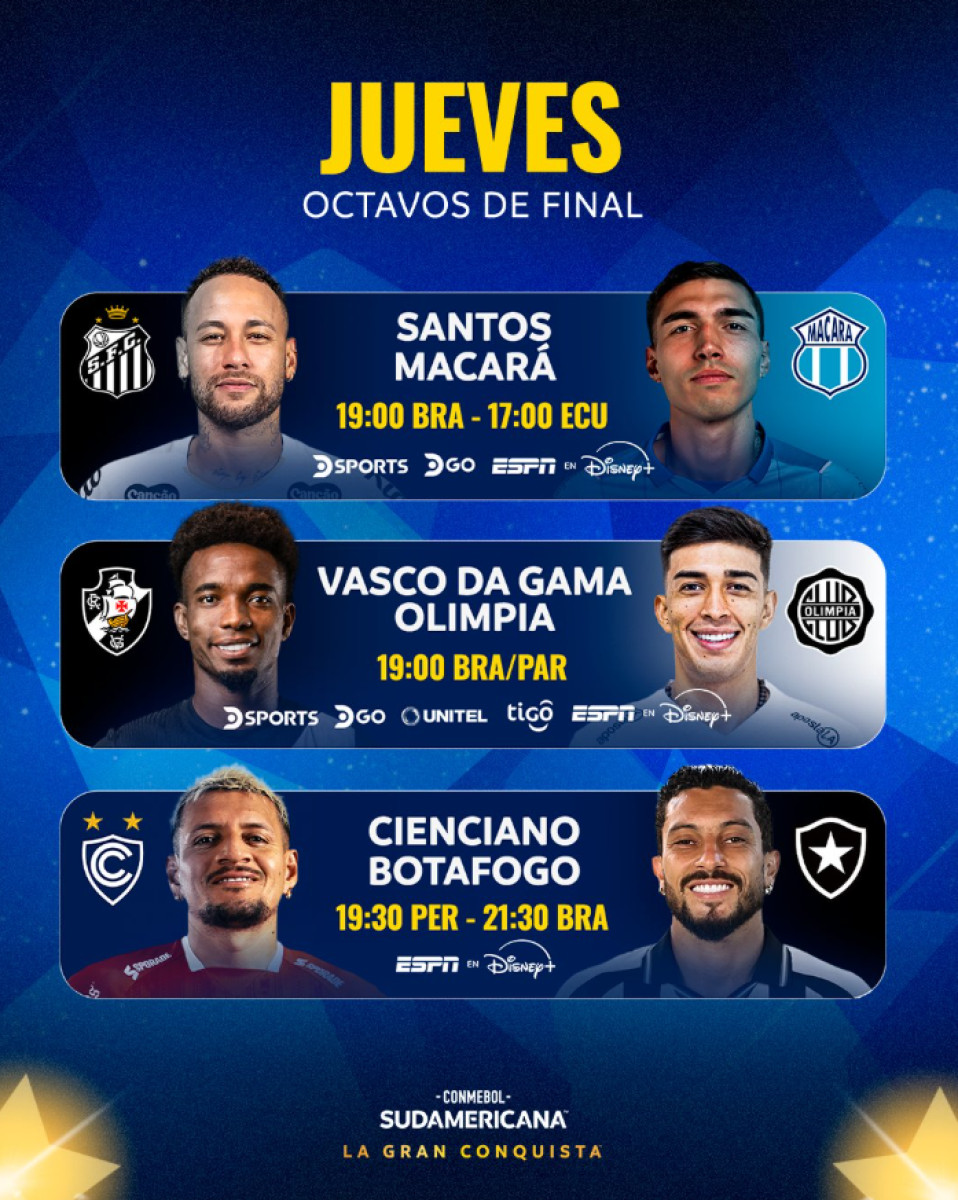 Partidos de hoy de la Conmebol Sudamericana 2026