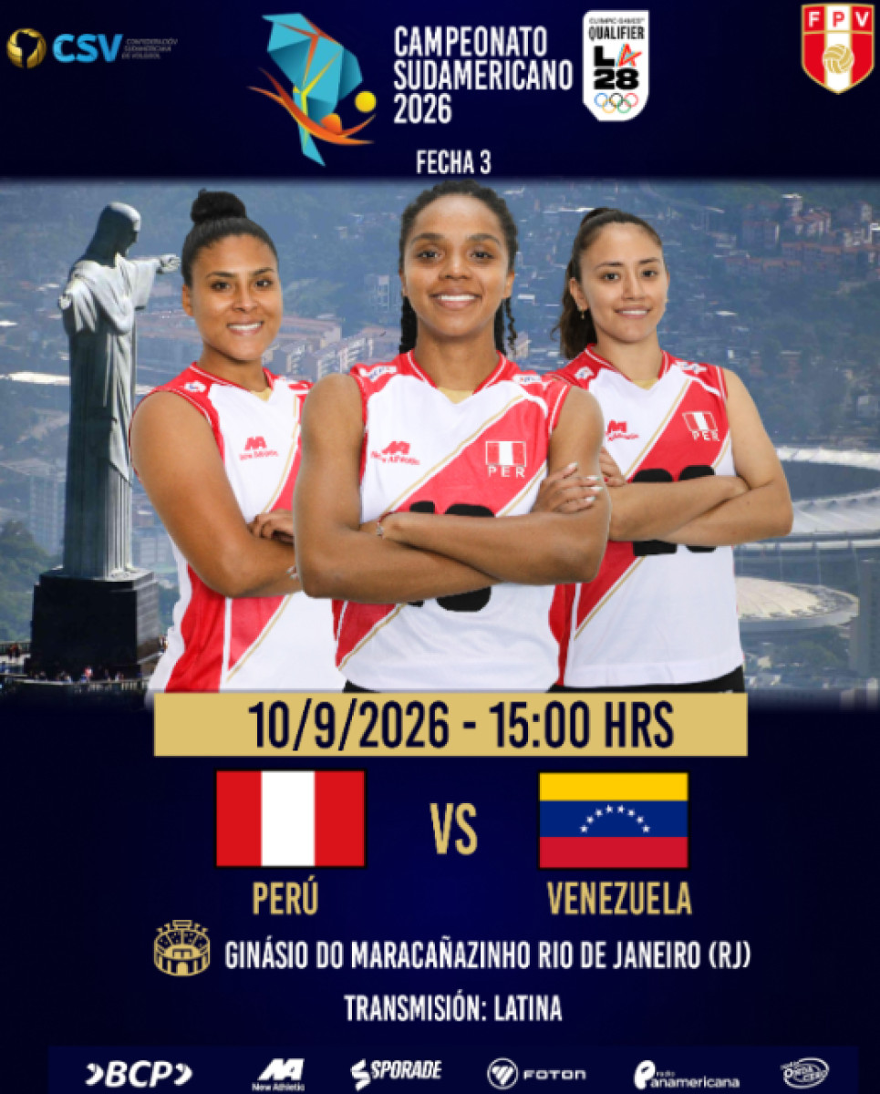 Perú vs Venezuela por el Sudamericano de Vóley 2026