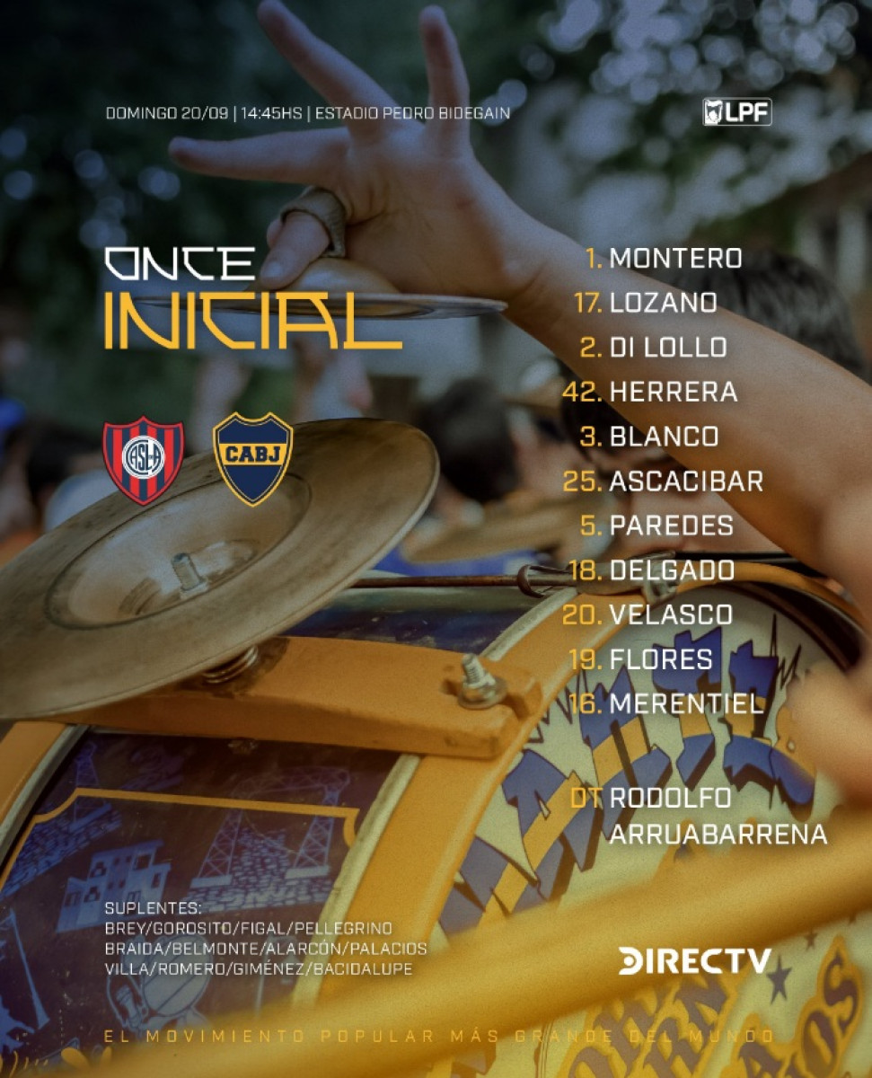 Once confirmado de Boca Juniors